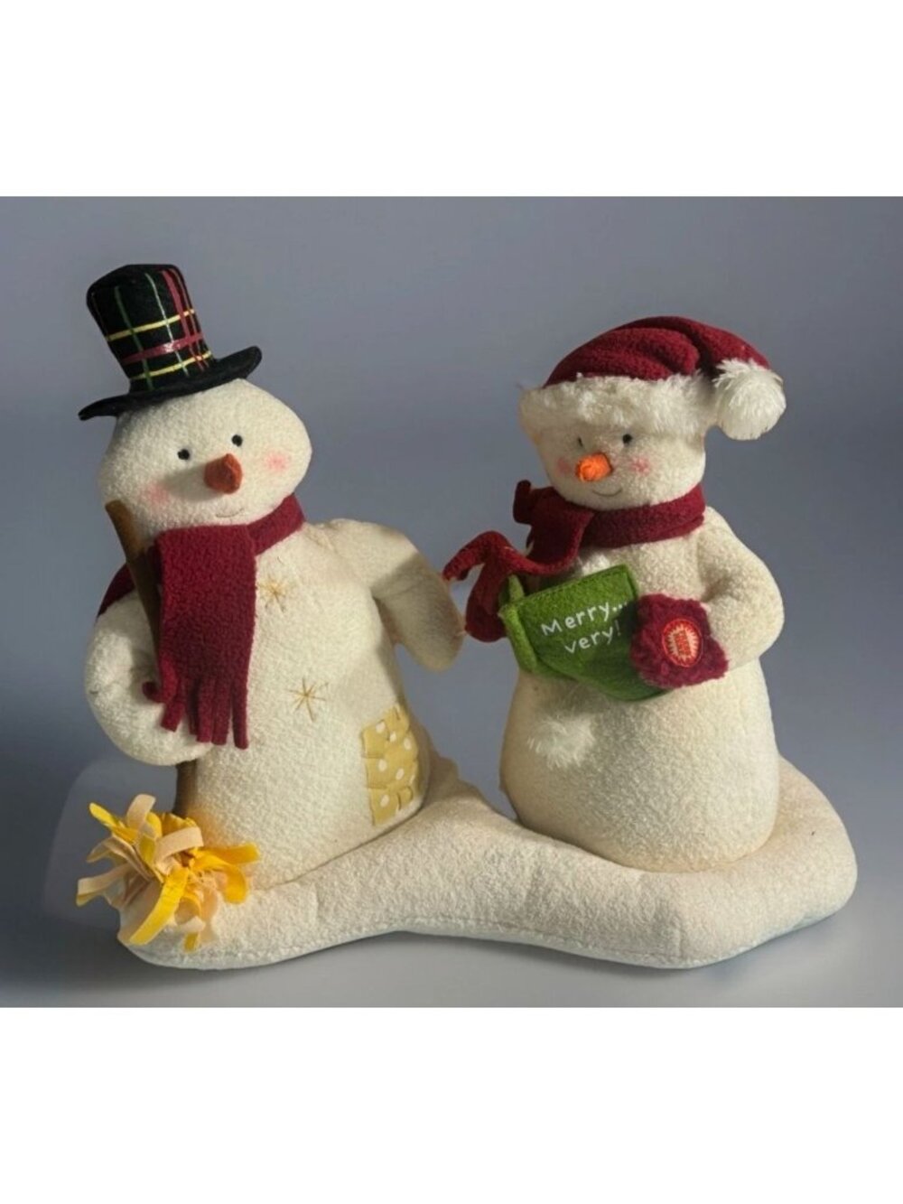 Hallmark JINGLE PALS Mr Ms Snowman Animated Singing Caroling Plush 2003 Works